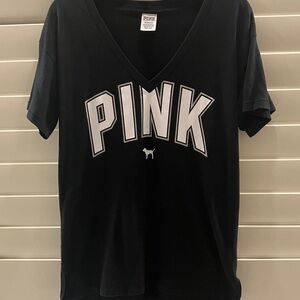 PINK Victoria's Secret Black V-Neck Tee